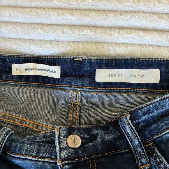 Pilcro and the Letterpress Anthropolgie Jeans W 32 Script inseam 24 raw edge hem - Picture 3 of 3